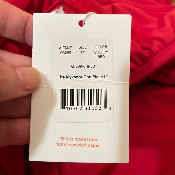 Andie The Mykonos One Piece LT Swimsuit Cherry Red Size S tall NWT - Picture 5 of 7